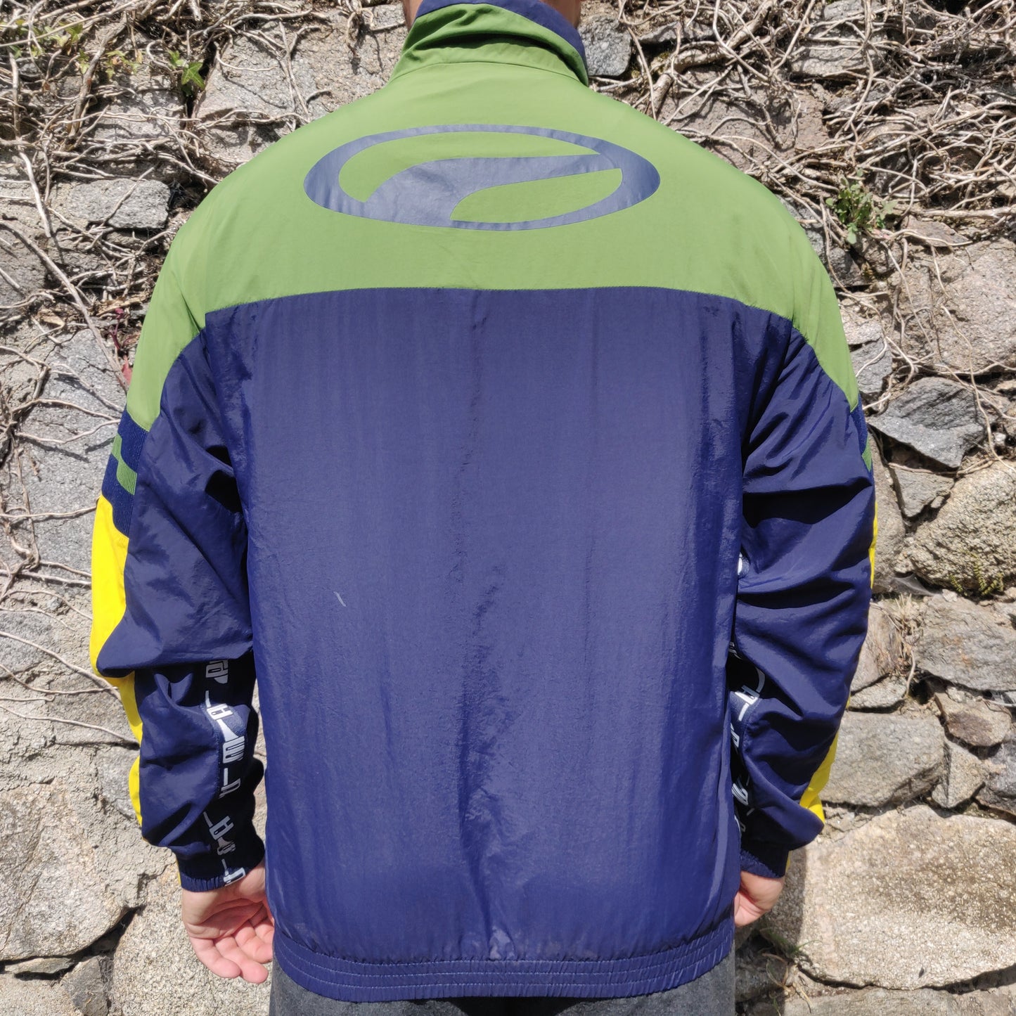 Puma XTG Blue Green Festival Colourful Windbreaker Track Jacket Men Medium