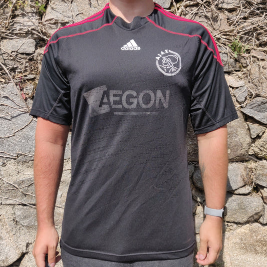 Adidas AJAX 2009/2010 Away Black Football Shirt Jersey Men Size Large ~ P06638