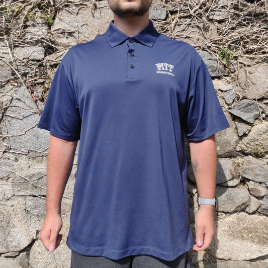 Nike Golf Fit Dry Navy Blue Pitt Panthers Basketball Short Sleeve Polo Shirt Men Size XL