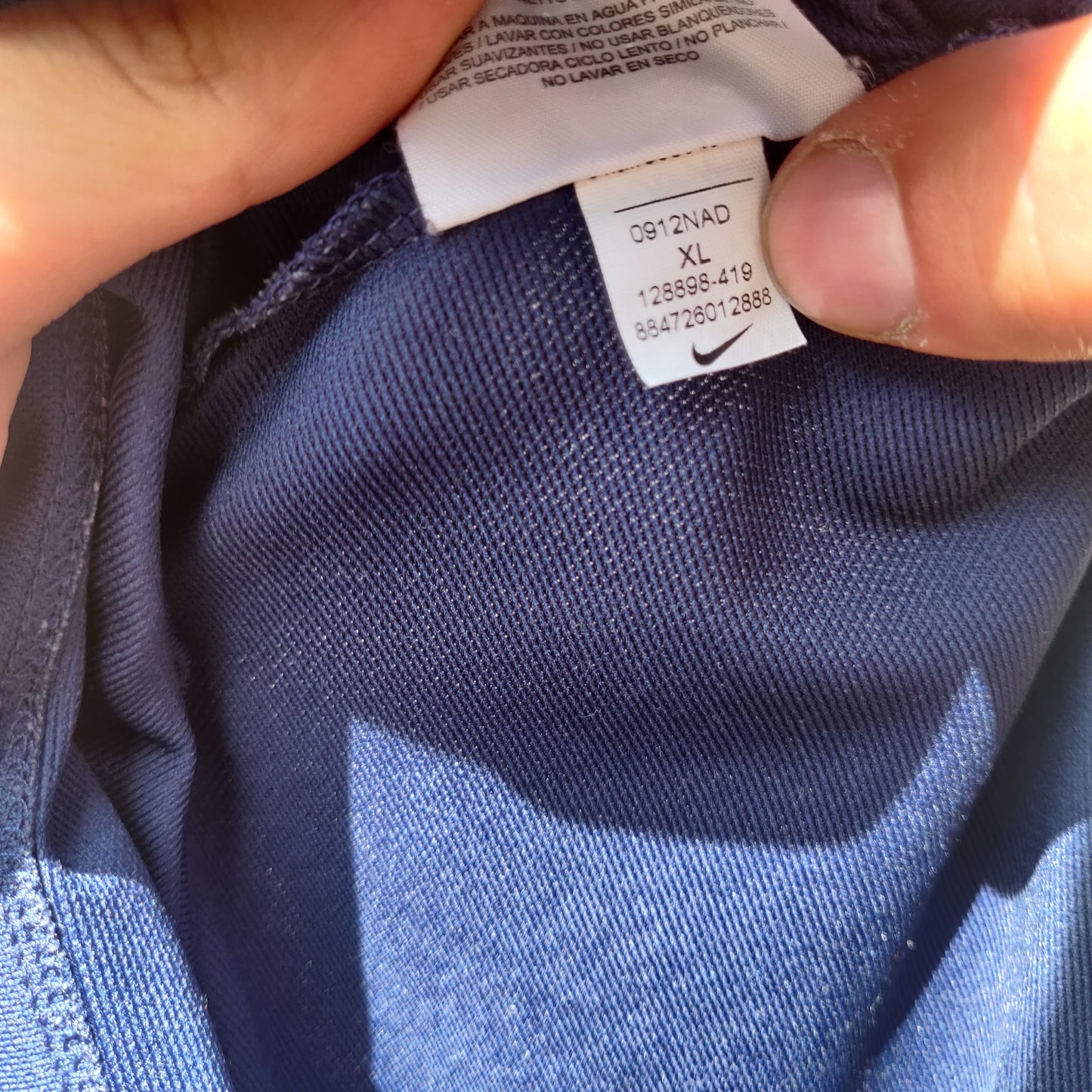 Nike Golf Fit Dry Navy Blue Pitt Panthers Basketball Short Sleeve Polo Shirt Men Size XL