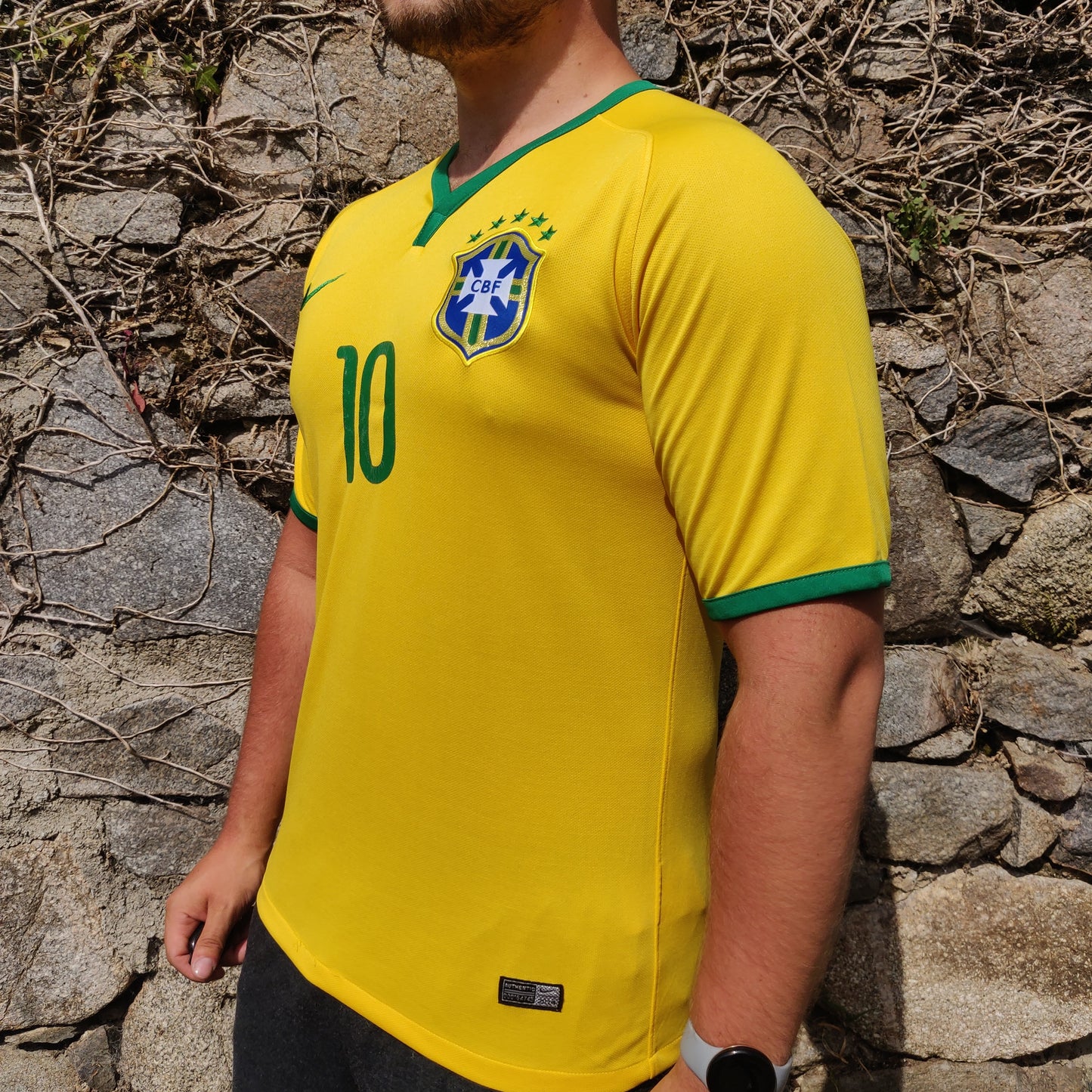 Nike Brazil 2014/2015 Neymar Jr #10 Home Football Shirt Jersey Men Size Medium