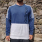 Adidas 3 Stripes Blue White Logo Spell Out Crew Neck Sweatshirt Jumper Men Large