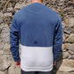 Adidas 3 Stripes Blue White Logo Spell Out Crew Neck Sweatshirt Jumper Men Large