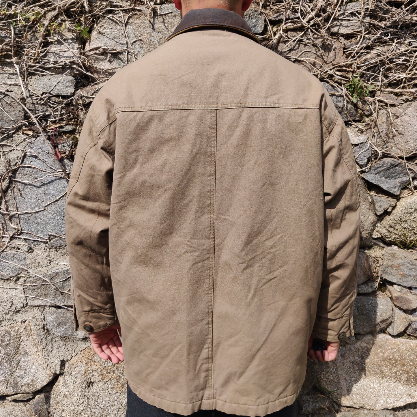 Trespass Vintage Beige Quilted Insulated Outdoor Coat Jacket Men Size Small