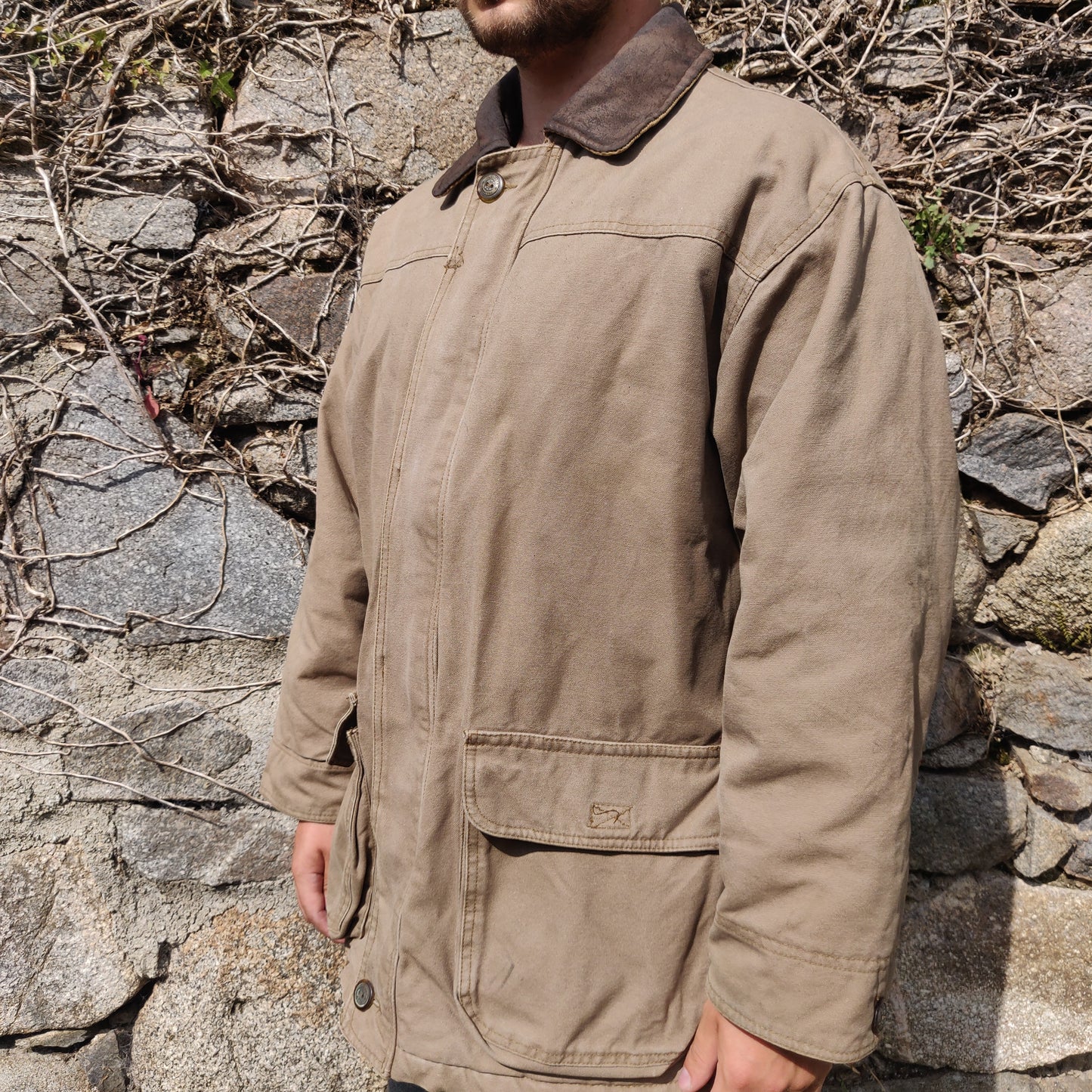 Trespass Vintage Beige Quilted Insulated Outdoor Coat Jacket Men Size Small