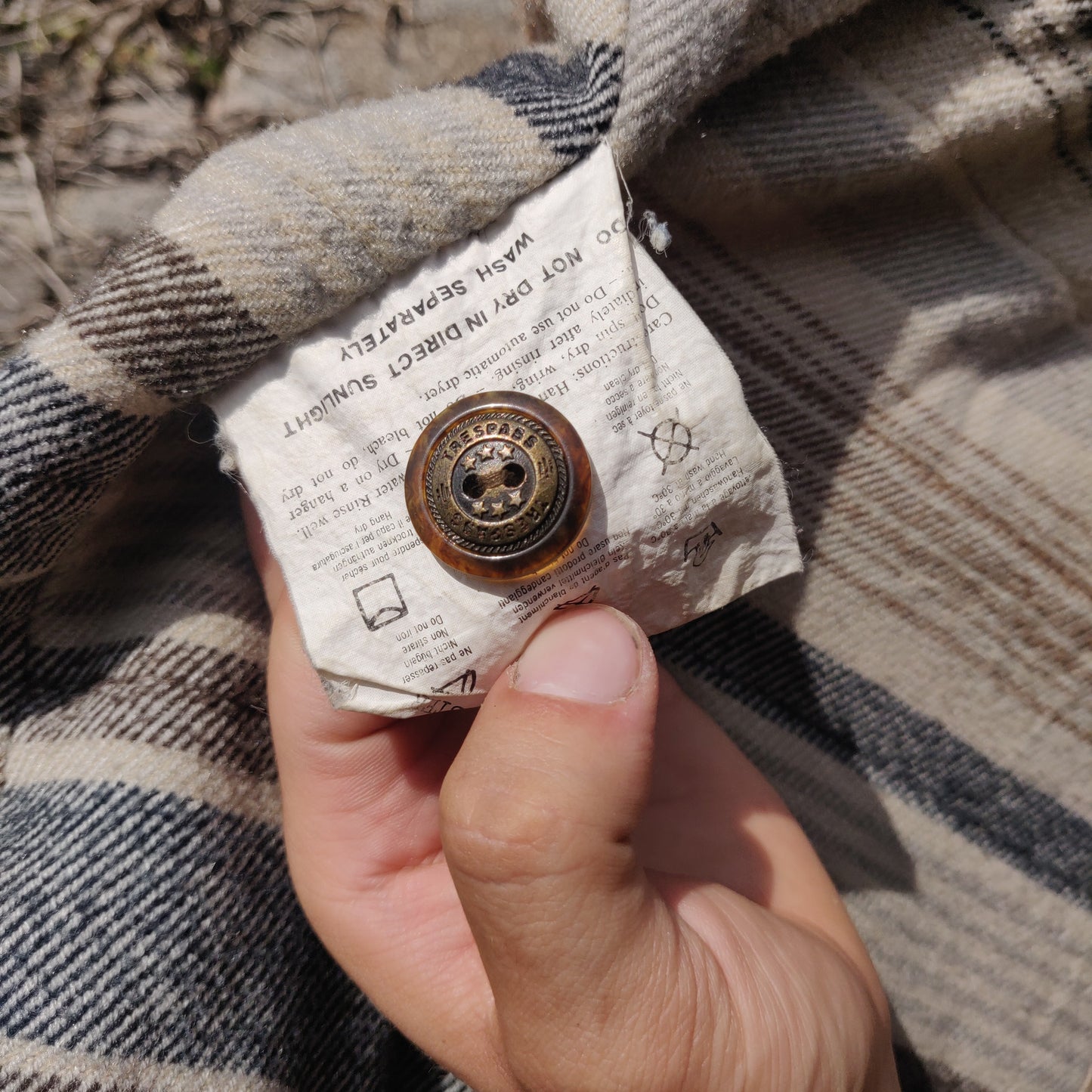 Trespass Vintage Beige Quilted Insulated Outdoor Coat Jacket Men Size Small