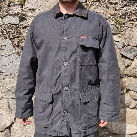 Marlboro Classics Vintage Black Utility Chore Field Work Jacket Coat Men Size XL