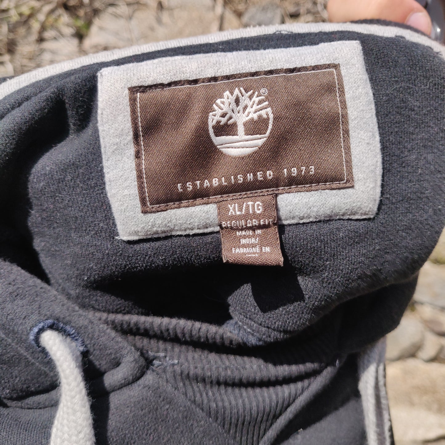 Timberland New Hampshire Vintage Black Regular Fit Pullover Hoodie Men Size XL