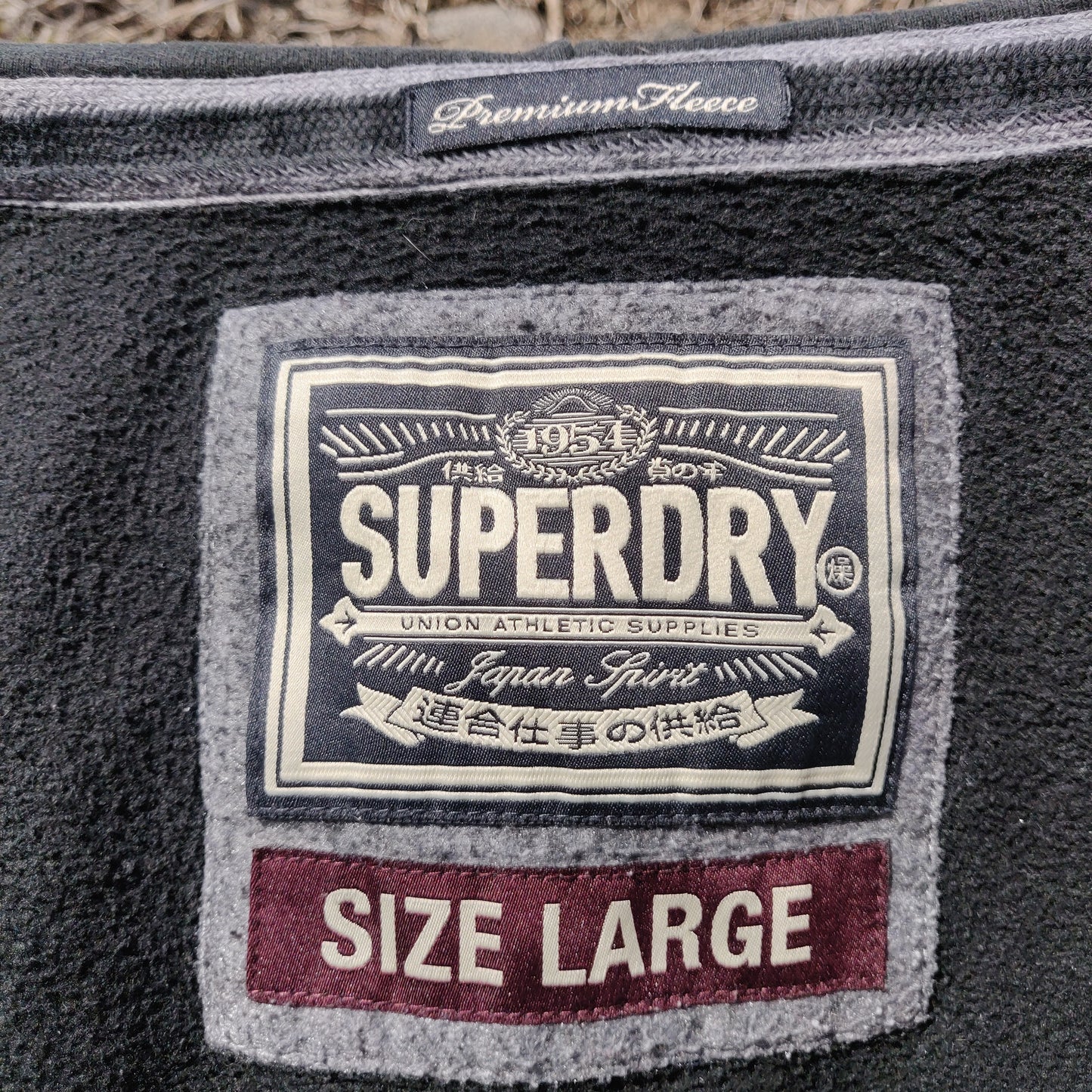 Superdry Track & Field Athletic Dark Green Fleece Full Zip Hoodie Men Size Large