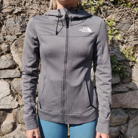 The North Face Grey Full Zip Outdoor Hooded Fleece Jacket Women Size XS