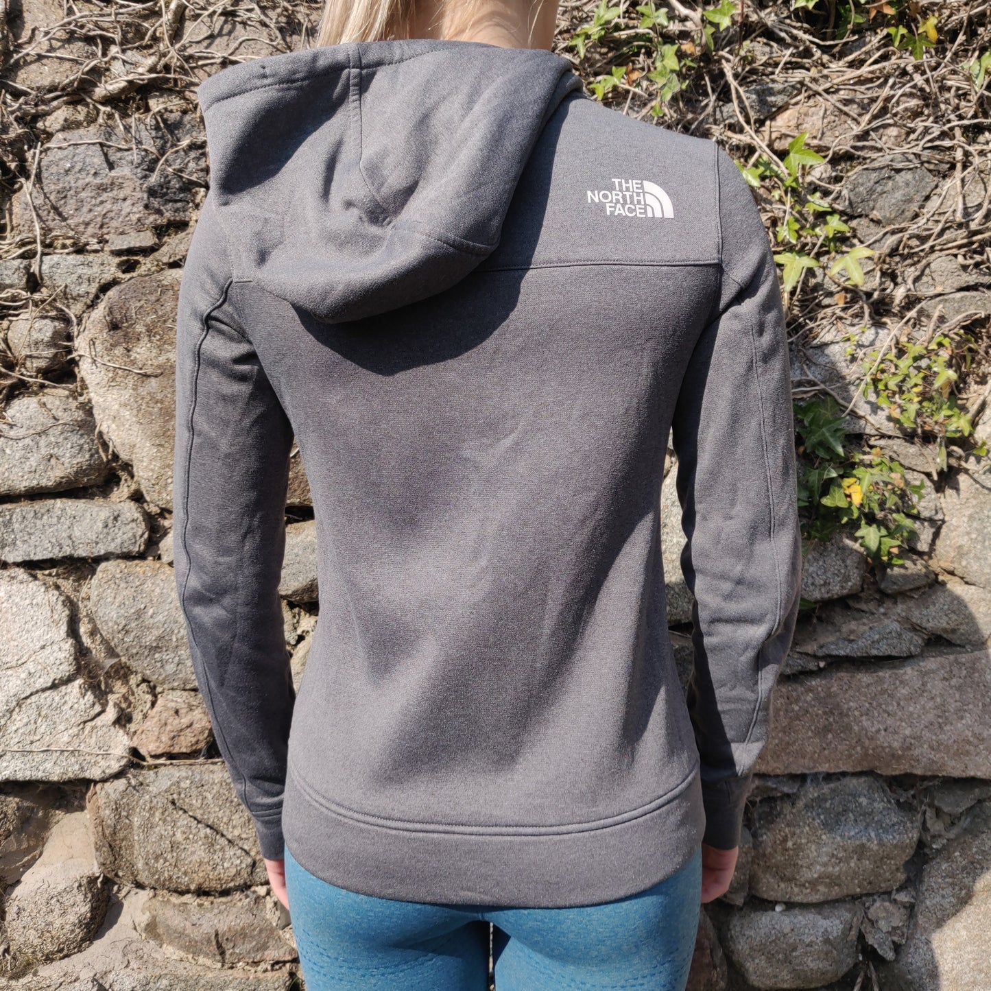 The North Face Grey Full Zip Outdoor Hooded Fleece Jacket Women Size XS