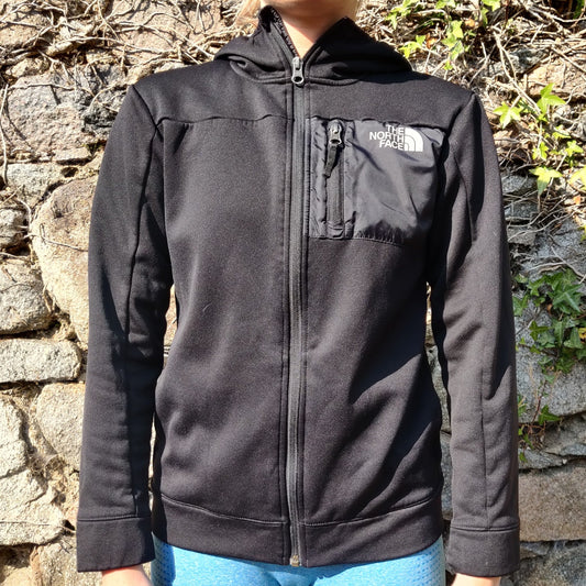 The North Face Black Athletic Outdoor Full Zip Fleece Jacket Boys Junior Youth Large
