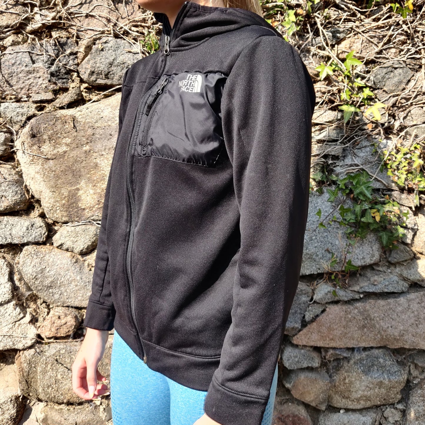 The North Face Black Athletic Outdoor Full Zip Fleece Jacket Boys Junior Youth Large