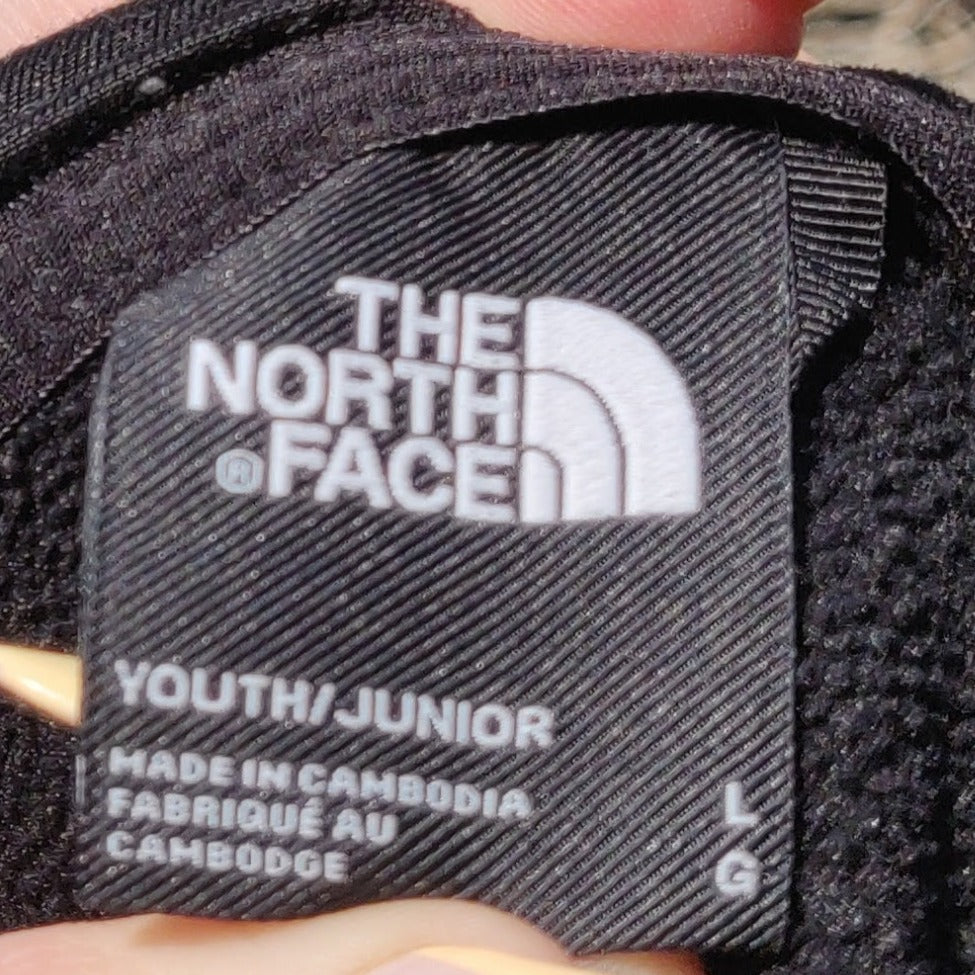 The North Face Black Athletic Outdoor Full Zip Fleece Jacket Boys Junior Youth Large