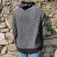 Guess Grey Gold Jeweled Logo Half-Zip Pullover Hoodie Women Size Medium