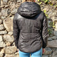 Michael Kors Black Faux Fur Hooded Puffer Jacket Coat Women Size UK 10/12