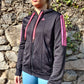 Adidas Black Full-Zip Pink Stripes Hoodie Track Jacket Women Size Small UK 8-10