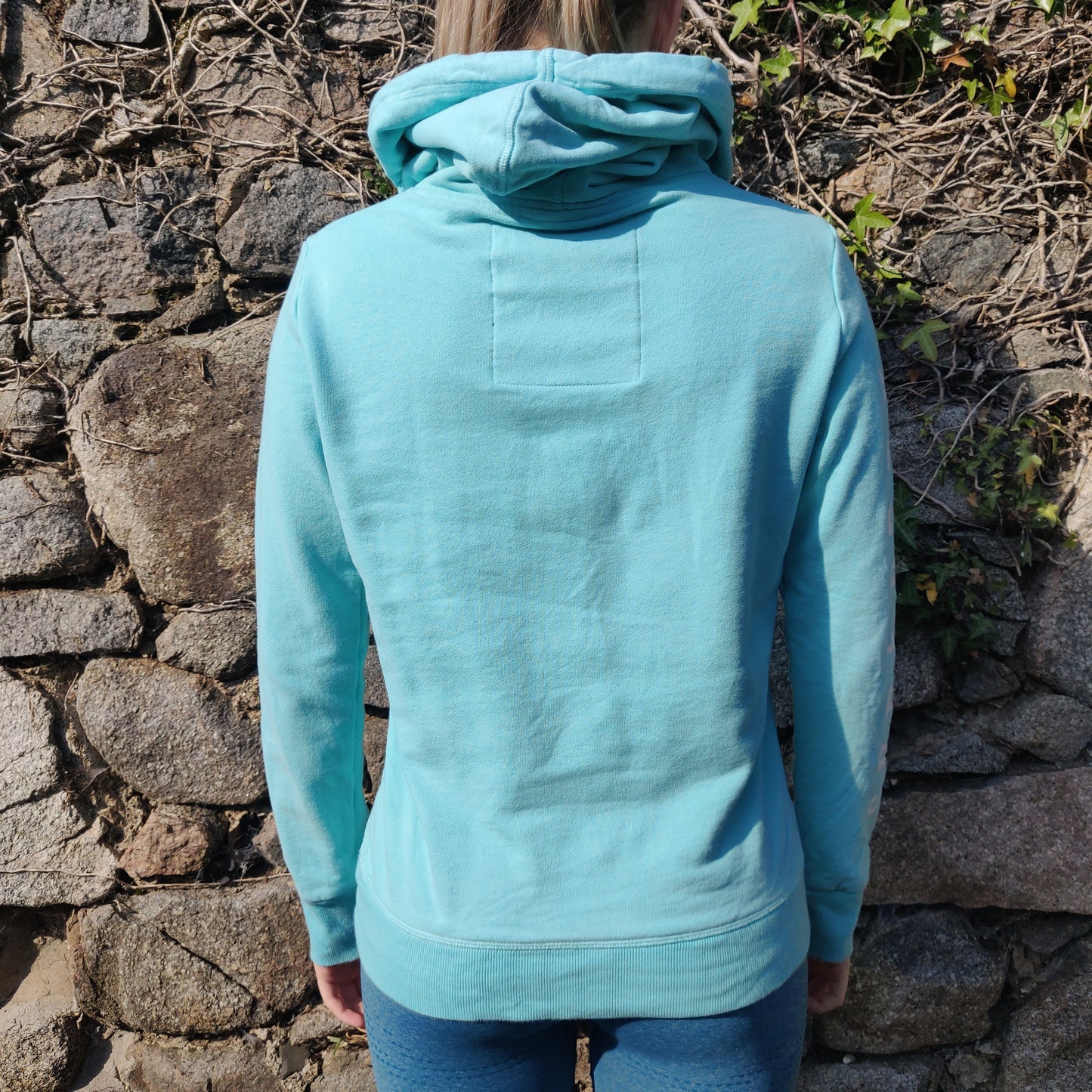 Superdry Track & Field Light Blue Athletic Pullover Hoodie Women Size Small / UK 8