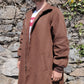 Charles Klein Vintage Made in USA Brown Wool Long Trench Coat Jacket Men Size XL