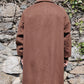 Charles Klein Vintage Made in USA Brown Wool Long Trench Coat Jacket Men Size XL