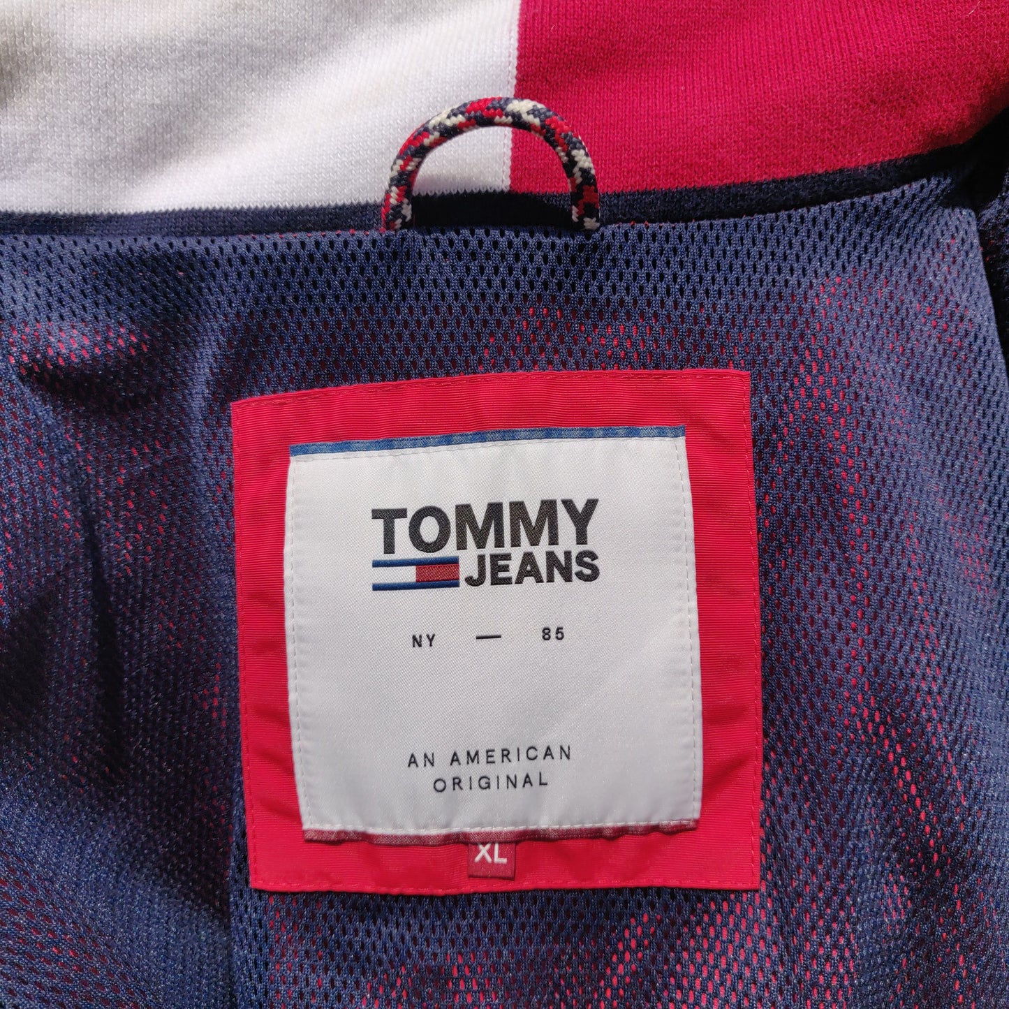 Tommy Hilfiger Jeans Red Full Zip Lightweight Bomber Jacket Men Size XL