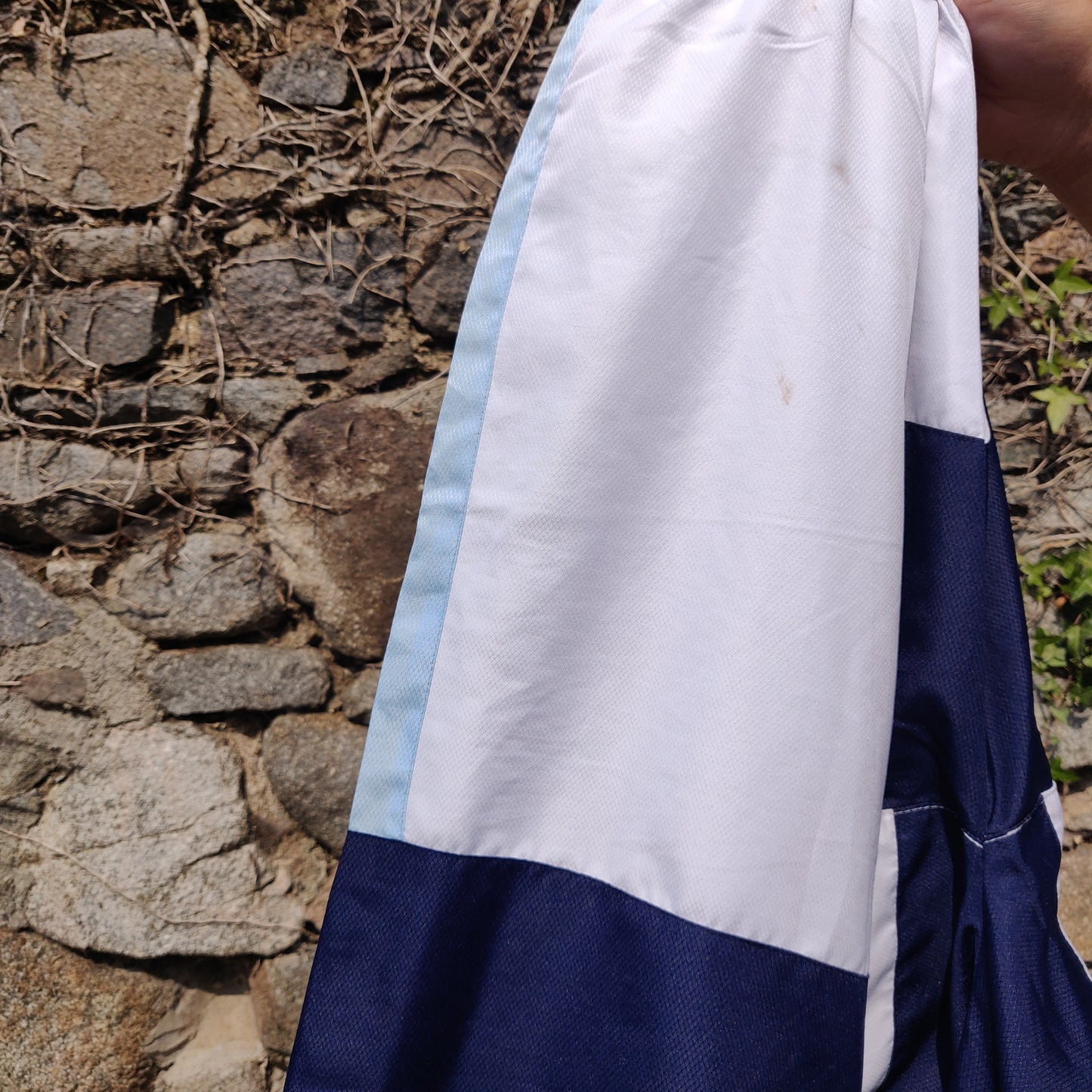 Lacoste Vintage Blue White Windbreaker Track Top Jacket Men Size XXL