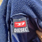 Diesel Vintage Navy Blue Quilted Fleece Lined Puffer Jacket Men Size Medium