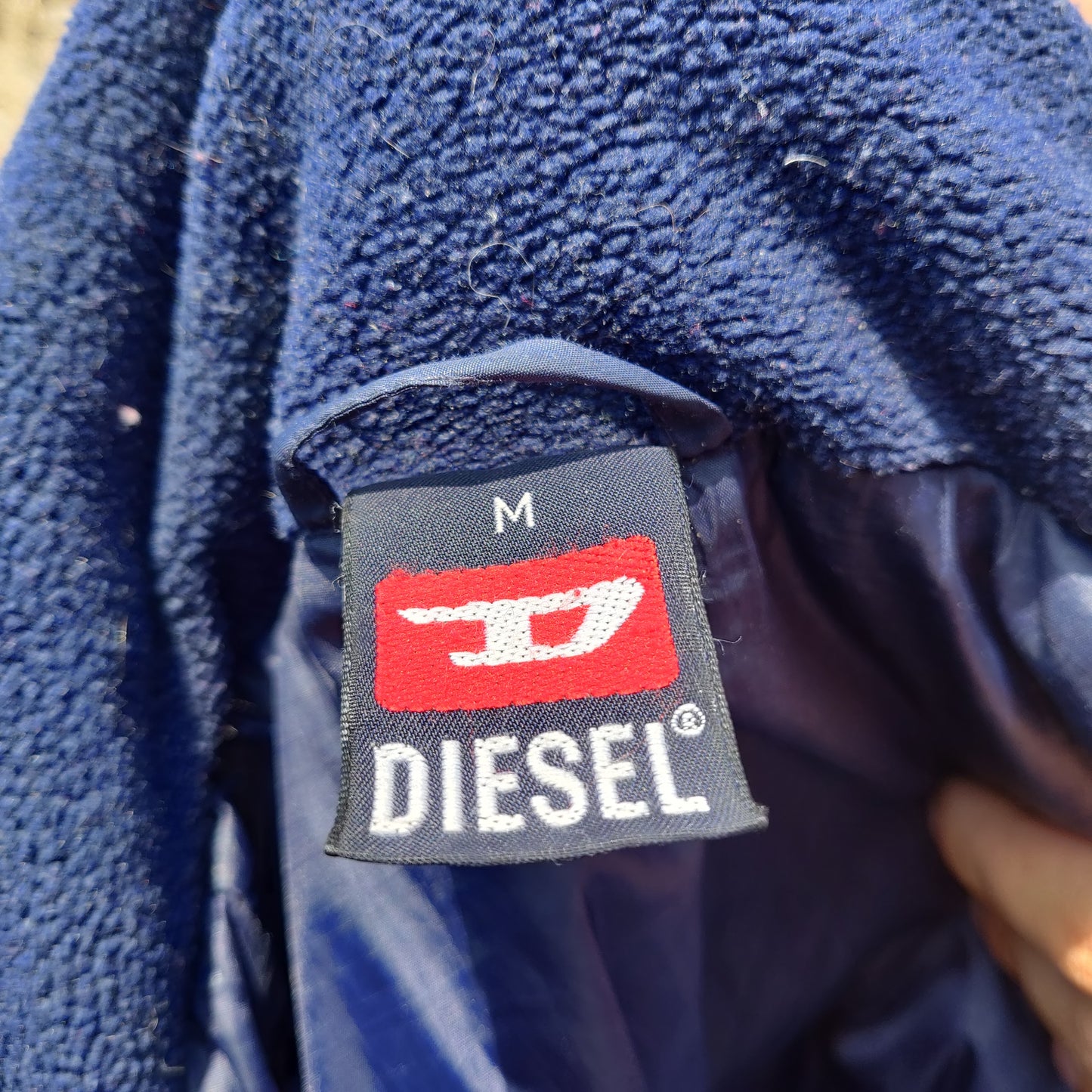 Diesel Vintage Navy Blue Quilted Fleece Lined Puffer Jacket Men Size Medium