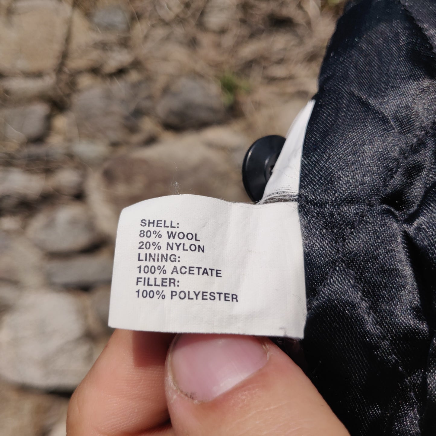 GAP Black Wool Blend Full Zip Casual Quilted Collar Bomber Jacket Men Size Large