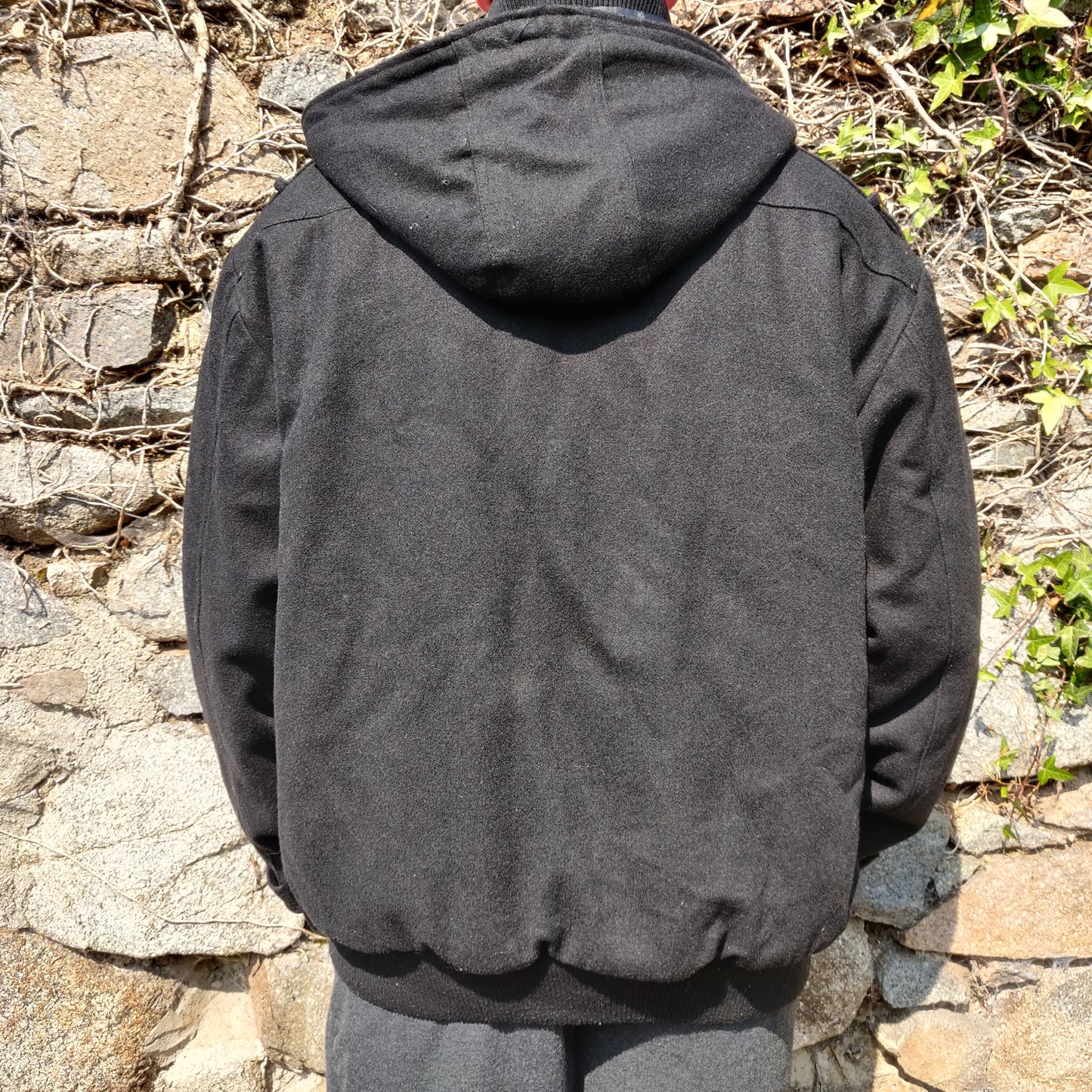 Stone Island Vintage Black Dual Layer Wool Utility Jacket Coat Men Size XXL ~ 533093