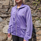 Reebok Purple Full-Zip Athletic Hoodie Women Size Large UK 16-18