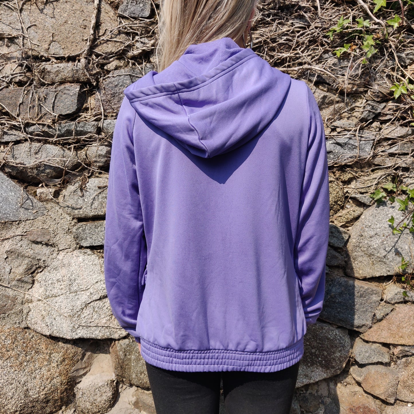 Reebok Purple Full-Zip Athletic Hoodie Women Size Large UK 16-18