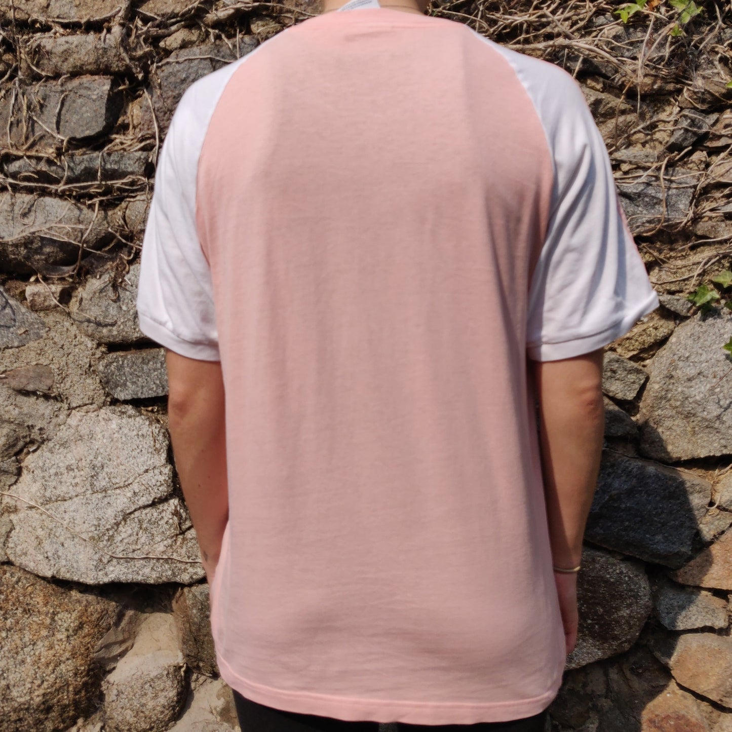 Adidas Originals Raglan Pink White 3 Stripes Tee T-shirt Men Size Medium - CV6000