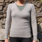 Uniqlo Grey 100% Cashmere V-Neck Jumper Sweater Women Size Small UK 6 8