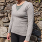 Uniqlo Grey 100% Cashmere V-Neck Jumper Sweater Women Size Small UK 6 8