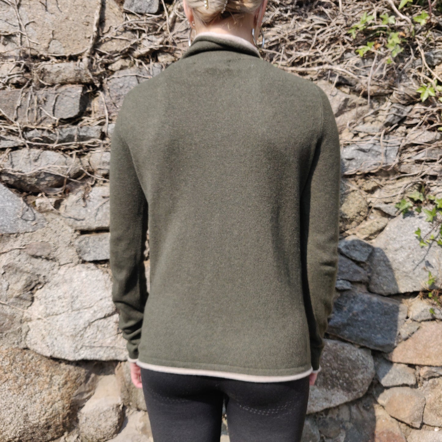 Philosophy Khaki Green Cashmere Turtle Neck Jumper Sweater Women Size Small