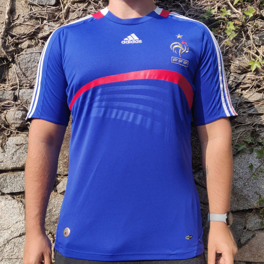 Adidas France 2007/08 National Football Team Home Jersey Shirt Men Large ~ 620139