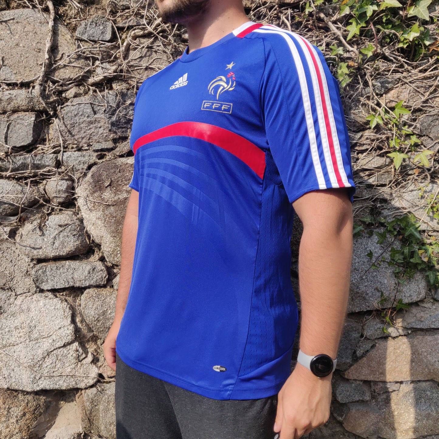 Adidas France 2007/08 National Football Team Home Jersey Shirt Men Large ~ 620139