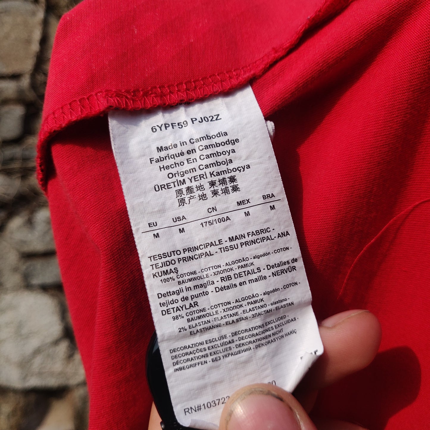 Emporio Armani EA7 Red Train 7 Lines ST Button Polo Shirt Men Size Medium ~ 6YPF59