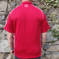 Adidas Vintage Red Short Sleeve Button Active wear Golf Polo Shirt Men Size Medium