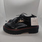 Bershka Shiny Black & Red Chunky Sole Casual Oxford Shoes Women UK 6 EU 39