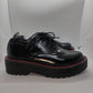 Bershka Shiny Black & Red Chunky Sole Casual Oxford Shoes Women UK 6 EU 39