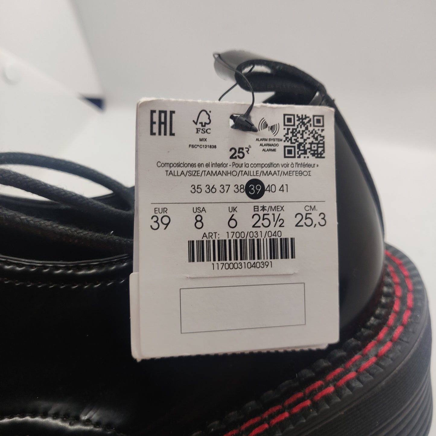 Bershka Shiny Black & Red Chunky Sole Casual Oxford Shoes Women UK 6 EU 39