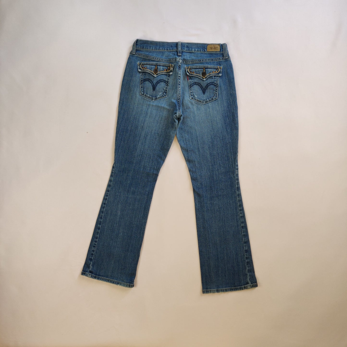 Levi's 515 Vintage Blue Bootcut Stone Wash Zipper Fly Denim Jeans Women W30/L28