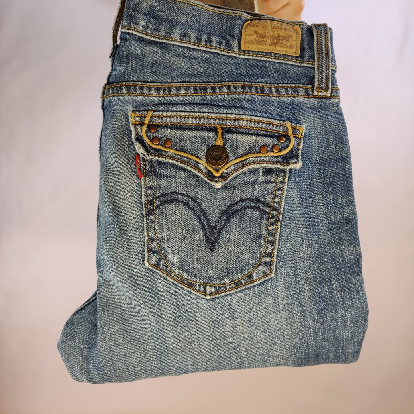 Levi's 515 Vintage Blue Bootcut Stone Wash Zipper Fly Denim Jeans Women W30/L28