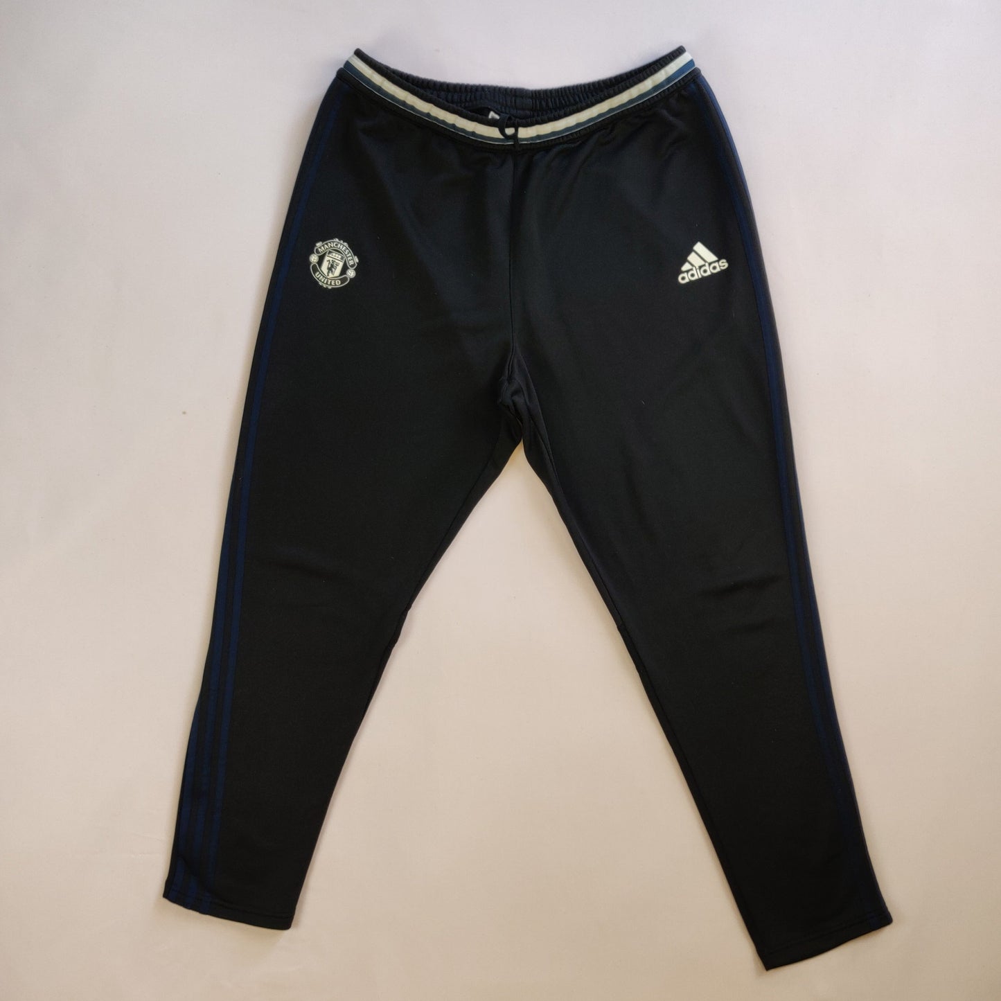 Adidas Black Manchester United Football Tracksuit Bottoms Track Pants Men XL ~ AP1012