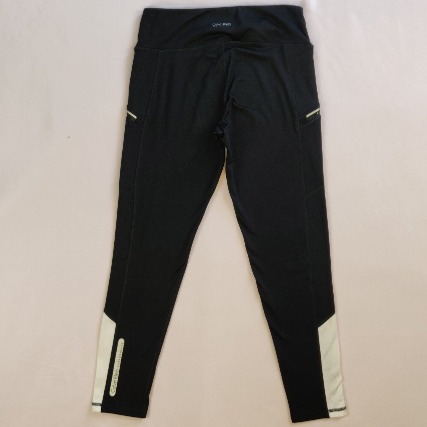 Calvin Klein Performance Wick Black Yoga Mid Rise 7/8 Leggings Women Size Medium