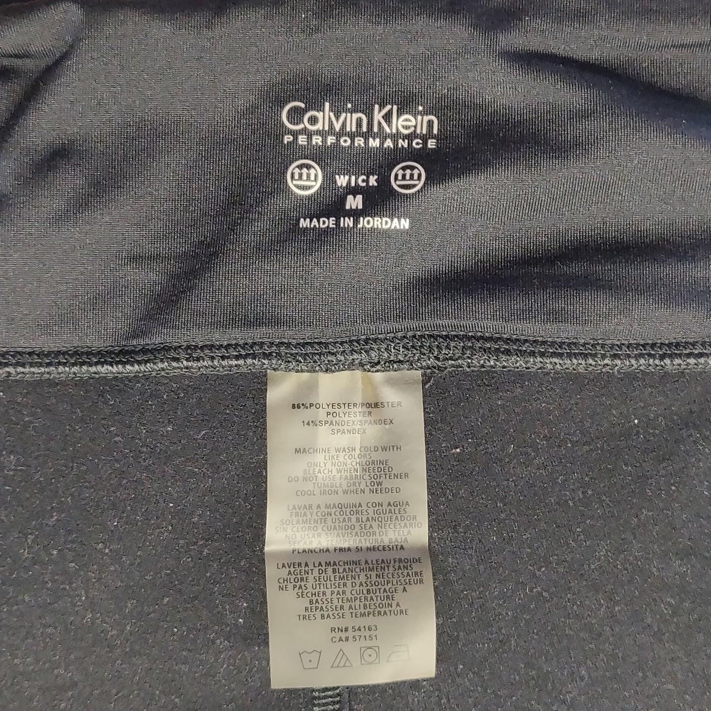 Calvin Klein Performance Wick Black Yoga Mid Rise 7/8 Leggings Women Size Medium