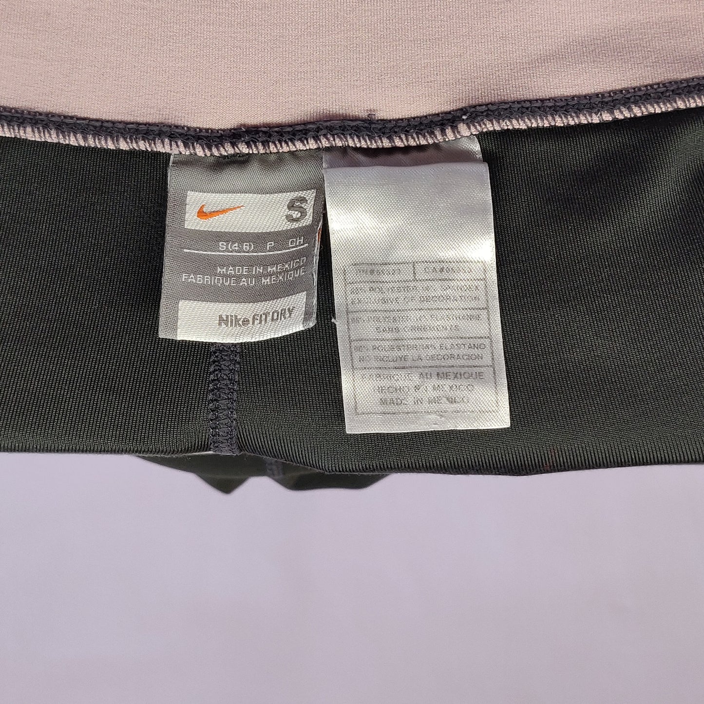 Nike Vintage Fit-Dry Grey Pink Mid Rise Yoga Gym Flared Leggings Women Size Small