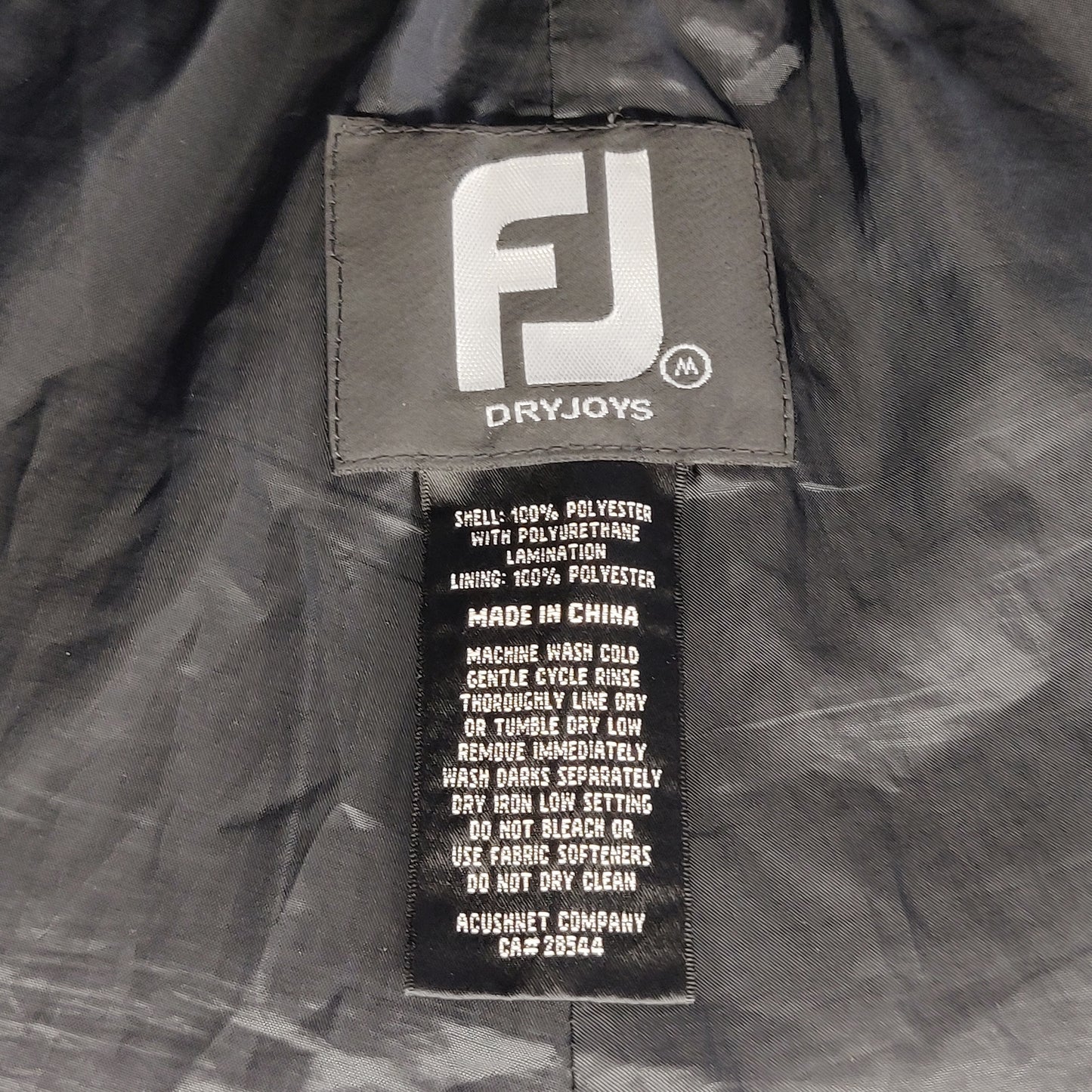 FootJoy Dryjoys Black Tracksuit Bottoms Windbreaker Golf Track Pants Men Medium
